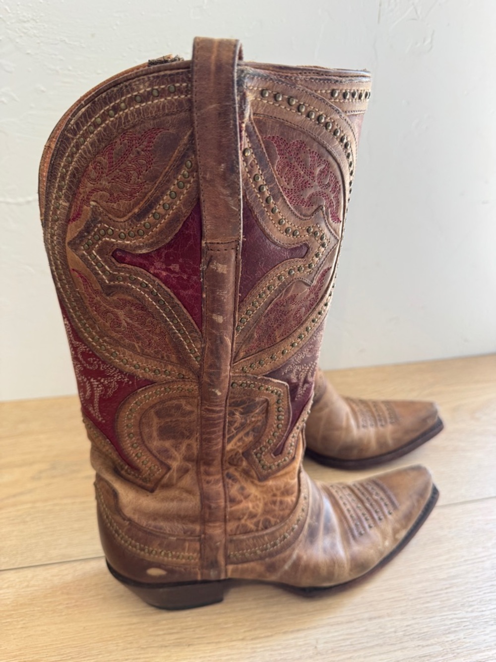 Lucchese Classics Women's Leila Western Boot, Nude, size 8. B US - Picture 6 of 15